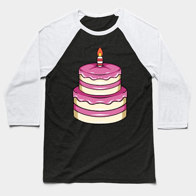 Birthday Cake Baseball T-Shirt by fromherotozero